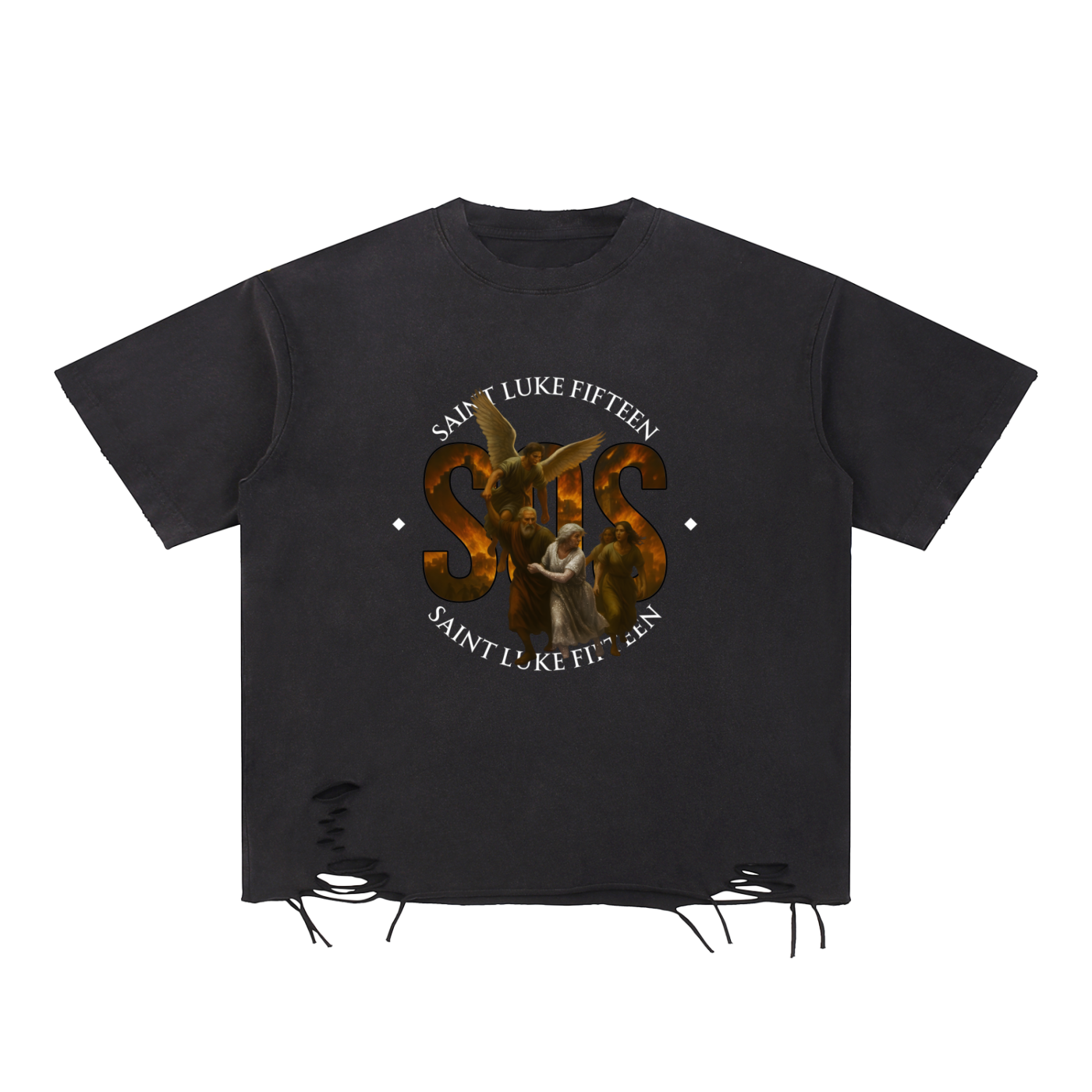 S&G Snow Washed Raw-Hem T